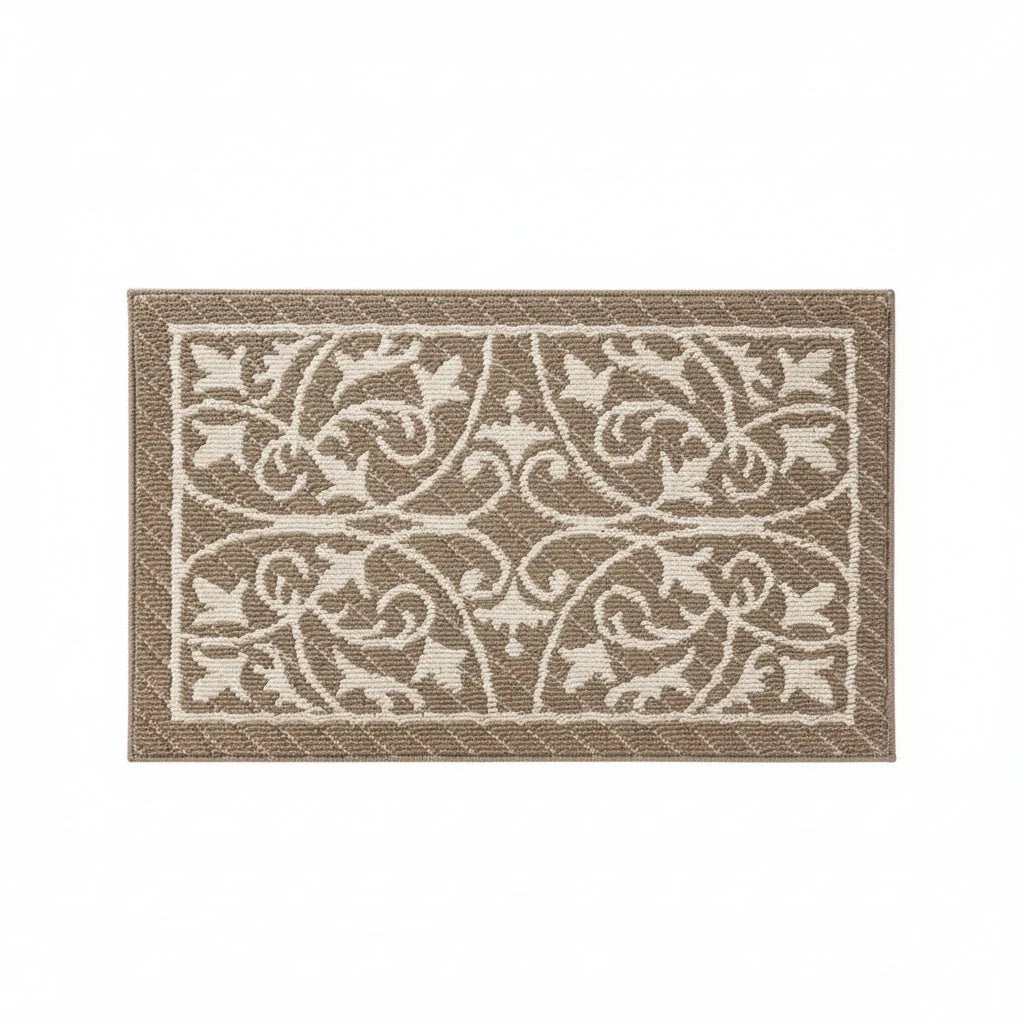 Indoor entryway mat with non-slip backing, featuring a washable low-profile design in a neutral color, measuring 60cm x 90cm, perfect 0